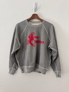 The Great. The College Sweatshirt NWT Sweater Merry Christmas Grey 1 Small RARE